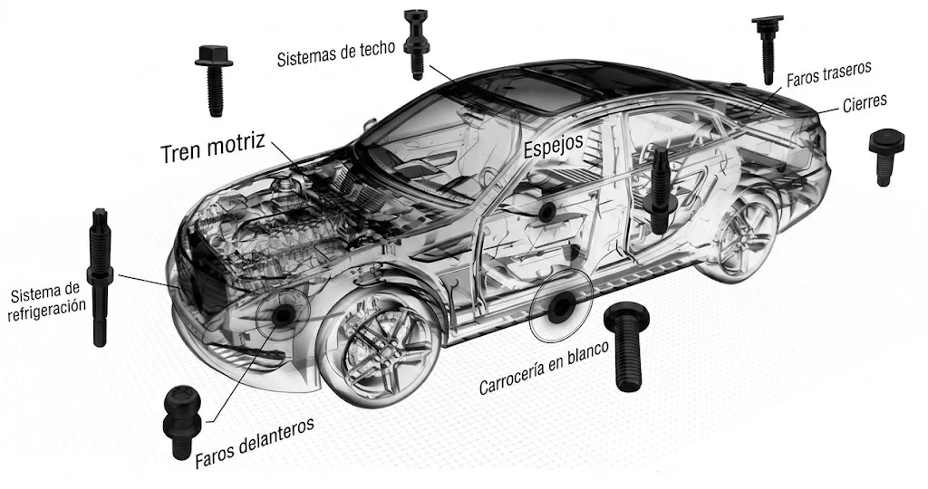 Componentes automotrices fabricados por forjado en frío: frenos, faros y tren motriz